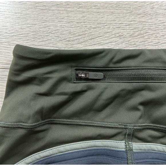 Lululemon Run Crew Tight Leggings *28" Dark Olive / Obsidian / Grey Sage - Picture 8 of 16